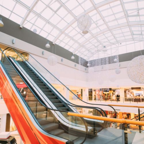 Escalator In Modern Shopping Mall Shopping Centre
