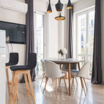 Inside view of a modern apartment. Modern architect and interior design concept.