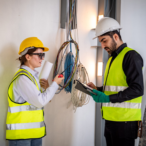 engineer inspect building structure technicians