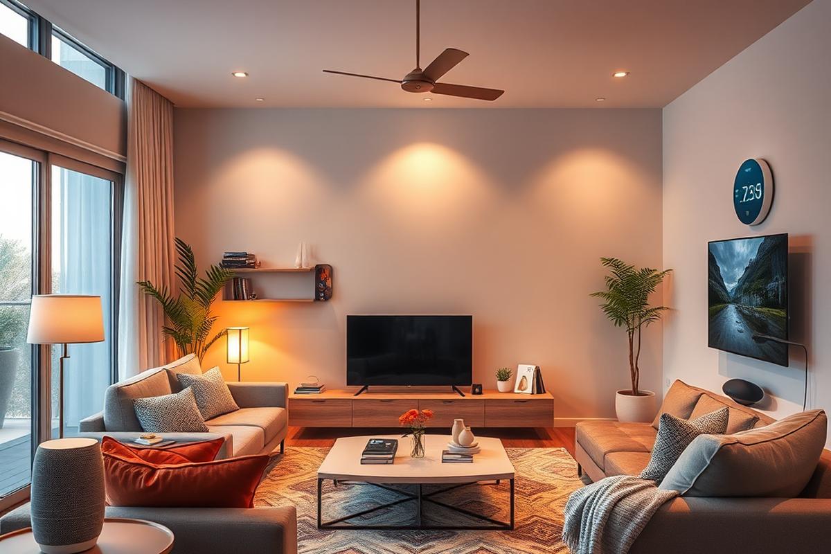 Cozy smart living room setup